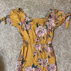 Yellow and pink floral maxi dress